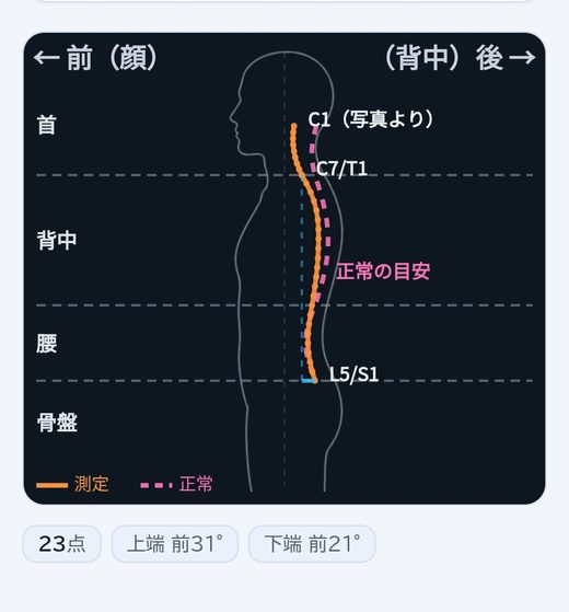 自社アプリの計測画面。必要な数値だけを大きく出している